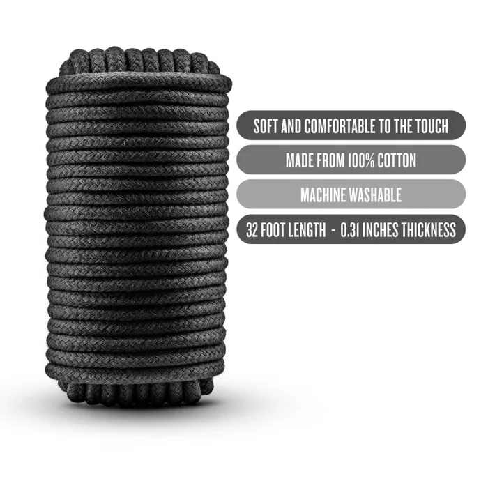 Blush Novelties Temptasia - Bondage Rope - 32 Feet - Black | Anal Blush Novelties Temptasia - Bondage Rope - 32 Feet - Black | Anal