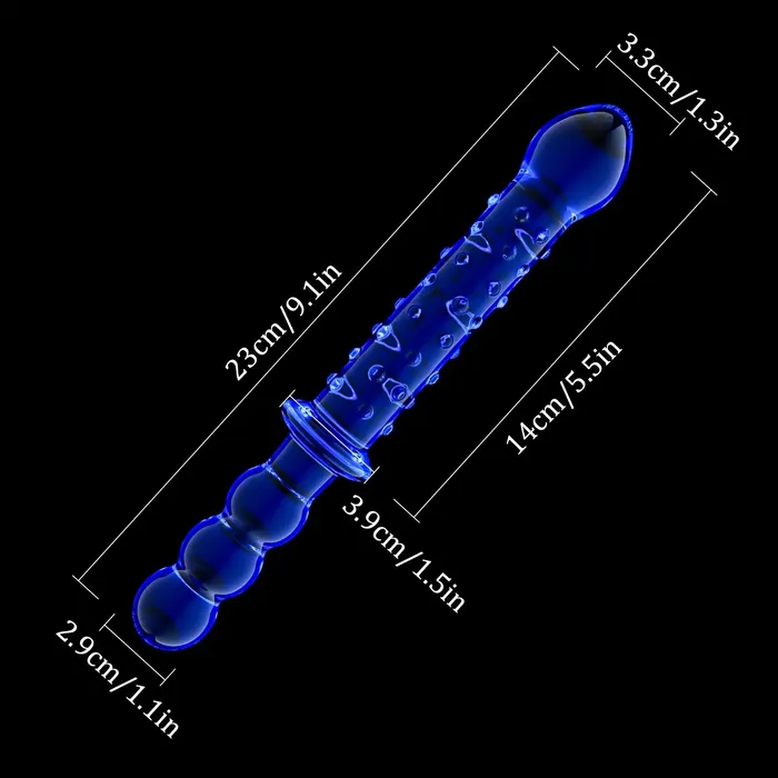 Dildos | Lovetoyshub 9.1-Inch Blue Maces Glass Dildo