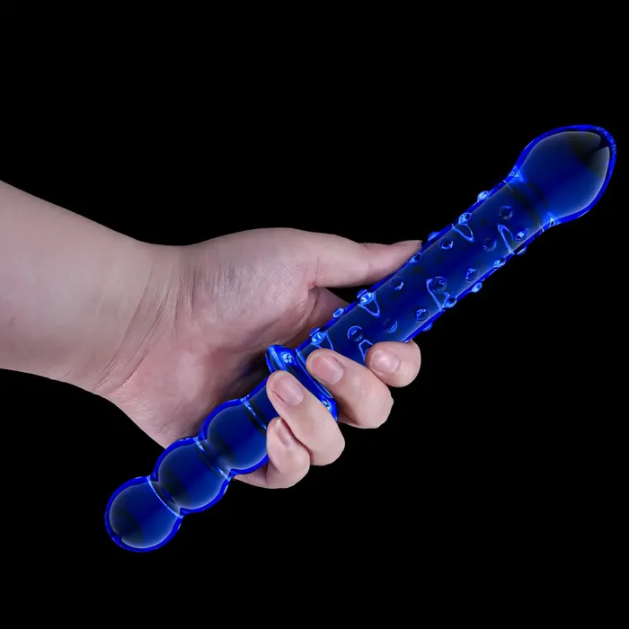 Dildos | Lovetoyshub 9.1-Inch Blue Maces Glass Dildo