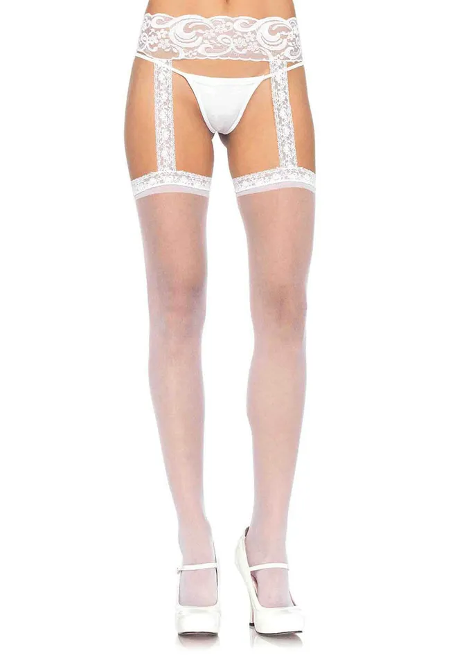 Leg Avenue Sheer Lace Top Stockings With Attached Lace Garter Belt - Size. | Hosiery Leg Avenue Sheer Lace Top Stockings With Attached Lace Garter Belt - Size. | Hosiery