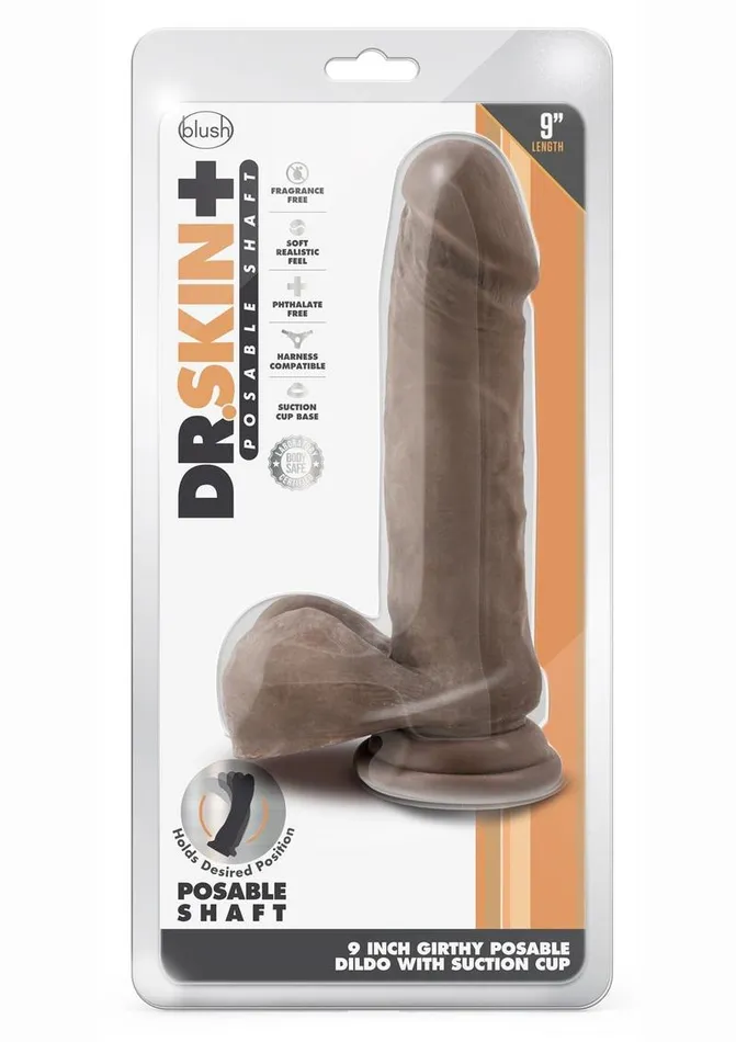 Female Sex Toys Dr Skin Dr Skin Plus Thick Posable Dildo with Balls