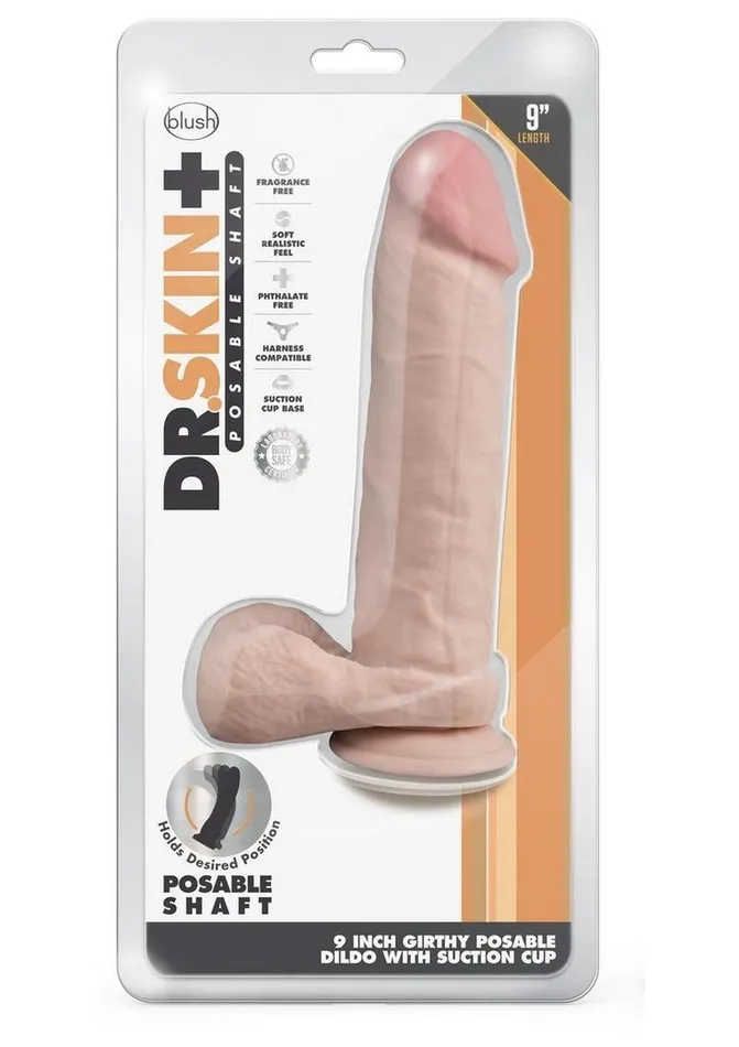 Female Sex Toys Dr Skin Dr Skin Plus Thick Posable Dildo with Balls