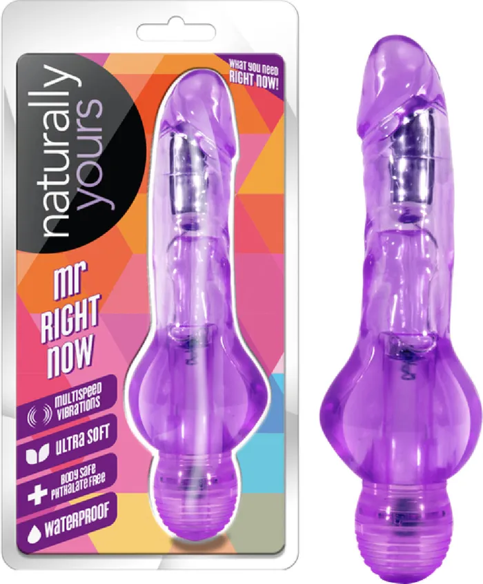 Mr Right Now Multi Function Vibrator Dildo Sex Toy Adult Pleasure Purple Blush Novelties Vibrators