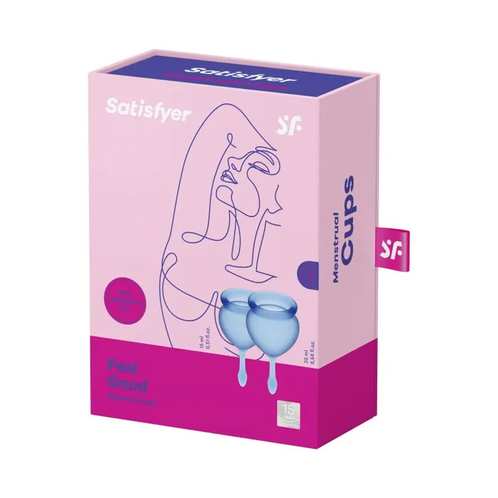 Vibrators Satisfyer Feel Good Menstrual Cup Dark Blue 2pcs Vibrators Satisfyer Feel Good Menstrual Cup Dark Blue 2pcs
