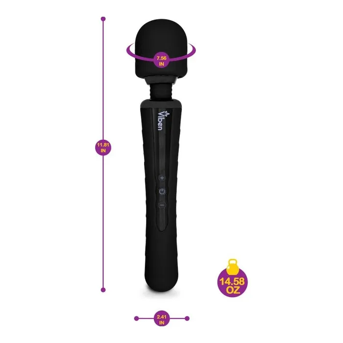 Viben Obsession Rechargeable Wand Massager Black Vibrant Vibes Australia Quality Sex Toys Great Prices Vibrators
