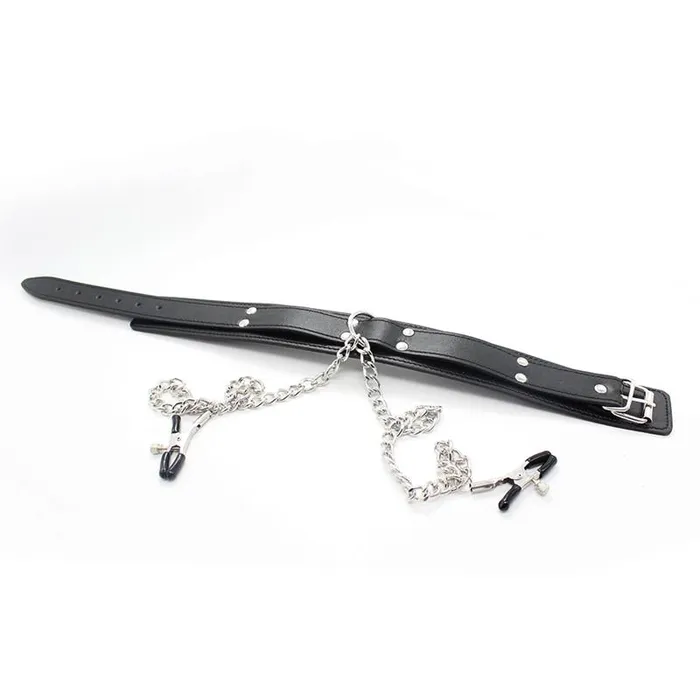 Collar With Nipple Clamps Love Cherry Female Sex Toys