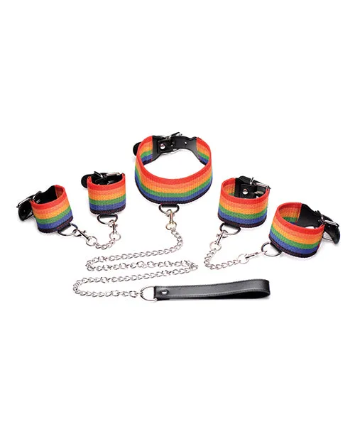 XR Brands Couples Master Series Kinky Pride Rainbow Bondage Set