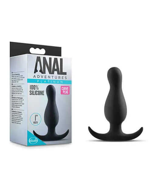 Anal Adventures Platinum Curve Plug Black by Blush Novelties Blush Novelties Anal Anal Adventures Platinum Curve Plug Black by Blush Novelties Blush Novelties Anal