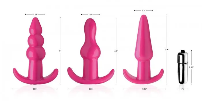 Anal Frisky Thrill Trio Anal Plug Set Pink XR Brands
