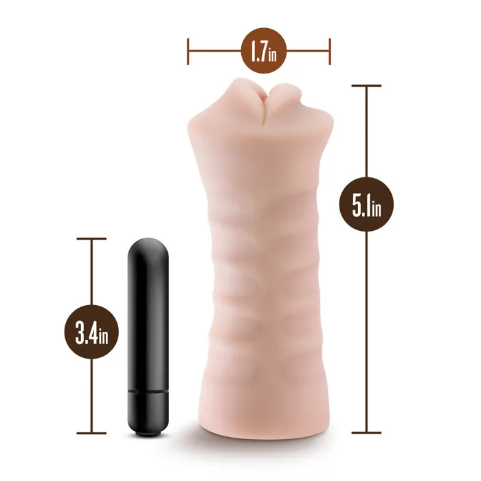 Blush Male Sex Toys M For Men By Blush Angie Realistic Vanilla Vibrating Masturbator Stroker