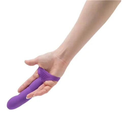 BMS Enterprises Female Sex Toys Extra Touch Finger Dong Purple Super Soft Silicone Finger Massager