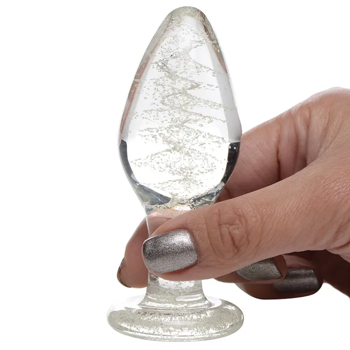 Booty Sparks GlowInTheDark Glass Anal PlugLarge XR Brands Male Sex Toys