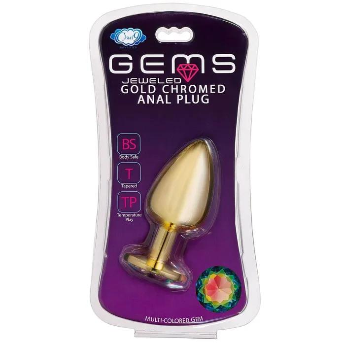 Cloud 9 Gems Gold Anal Plug Large Cloud 9 Novelties Male Sex Toys