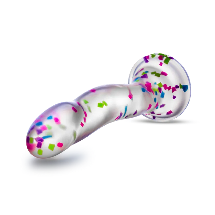 Dildos Blush Neo Elite By Blush HankyPanky 75 Inch Purio Silicone Glow In The Dark Dildo Clear Dildo With Fun Confetti