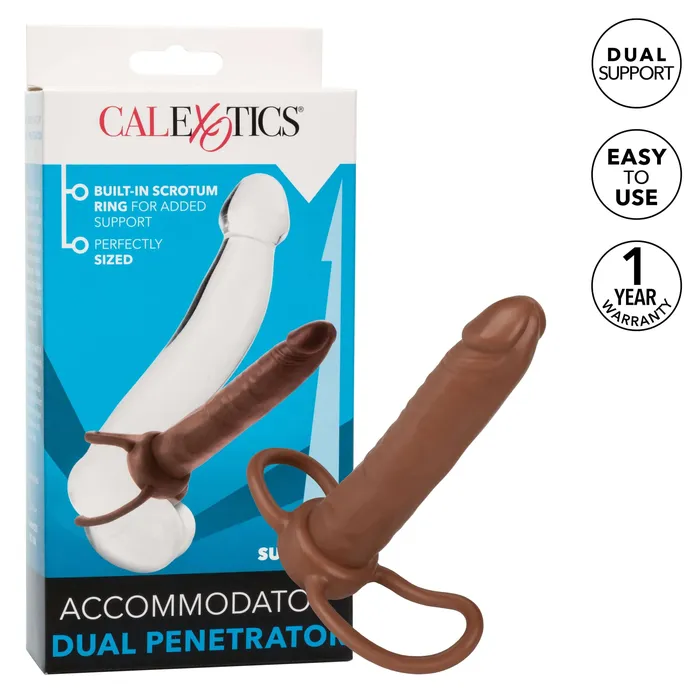 Dildos California Exotic Novelties Accommodator Dual Penetrator Brown California Exotic Novelties