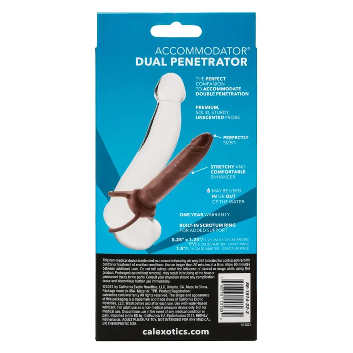 Dildos California Exotic Novelties Accommodator Dual Penetrator Brown California Exotic Novelties