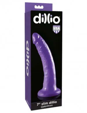 Dillio 7 inch Slim Dildo Purple Pipedream Products Dildos
