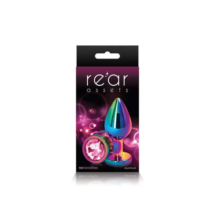 NS Novelties Rear Assets Multicolor Medium Pink Butt Plug Anal