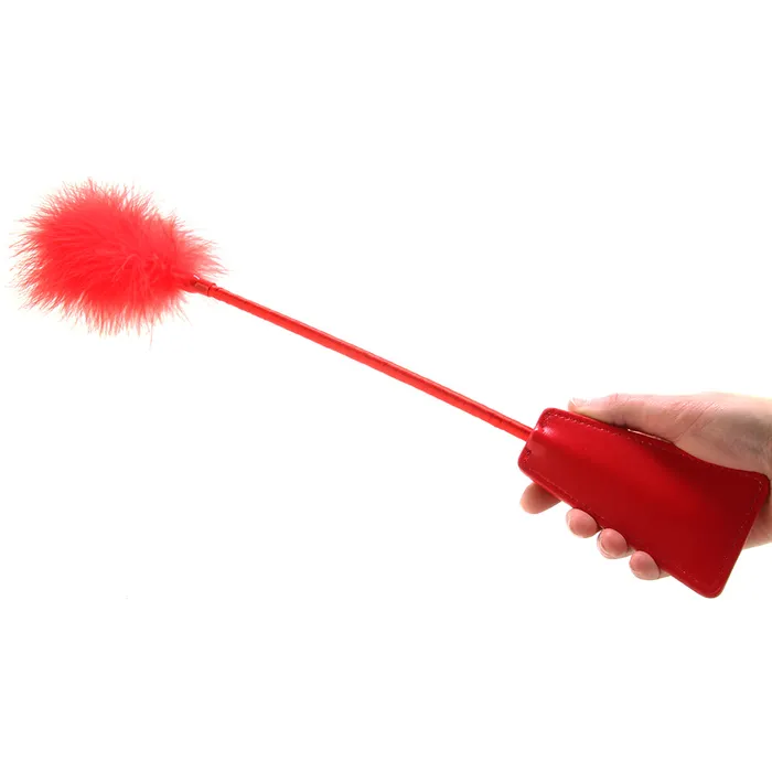Shots Toys Vibrators Ouch Feather Crop in Red