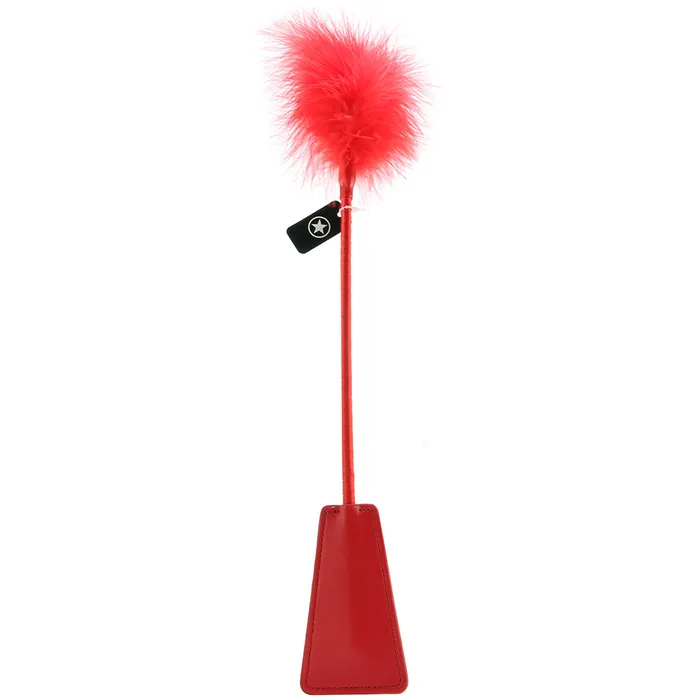 Shots Toys Vibrators Ouch Feather Crop in Red