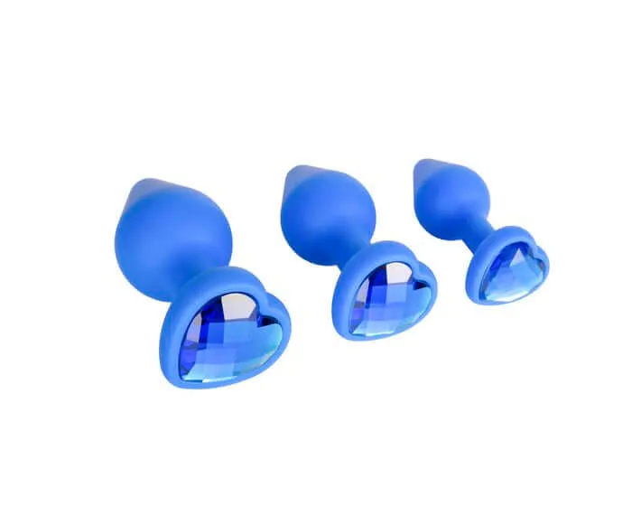 SI Novelties Male Sex Toys Jewel Adorned Anal Plug 3 Piece Set