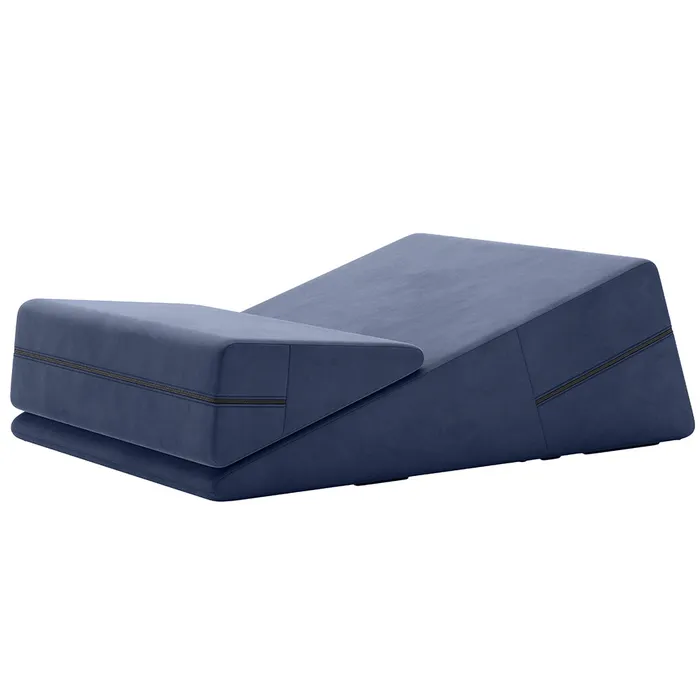 Wedge Ramp Sex Pillow Combo in Velvet Blue Liberator Vibrators